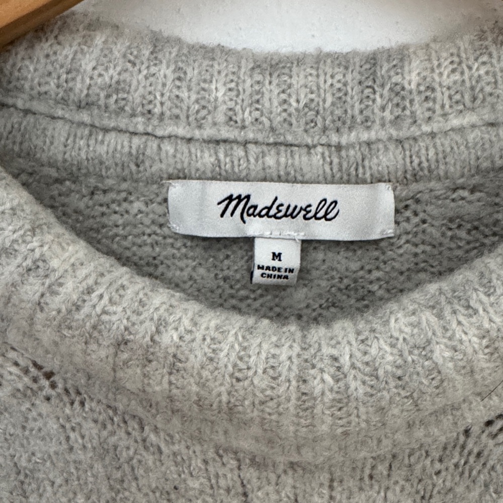Madewell Gray Women's Cowl Neck Wool Sweater - Picture 2 of 2